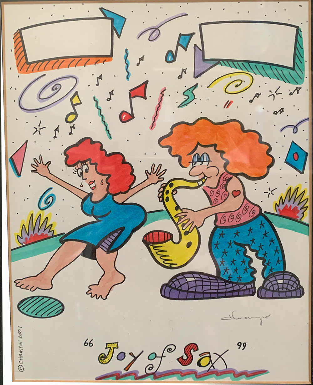 Joy-of-Sax Cartoon Illustration titled "Joy of Sax"