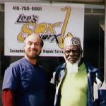 Photo of Lee with Pharaoh Sanders