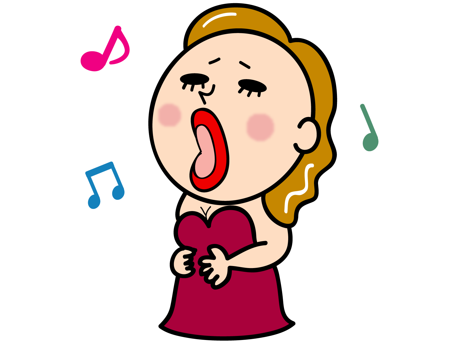 Cartoon image of opera singer